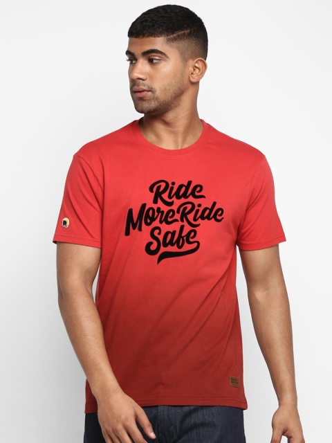 

Royal Enfield Men Red Printed Round Neck T-shirt