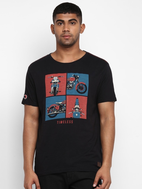 

Royal Enfield Men Black Printed Round Neck T-shirt