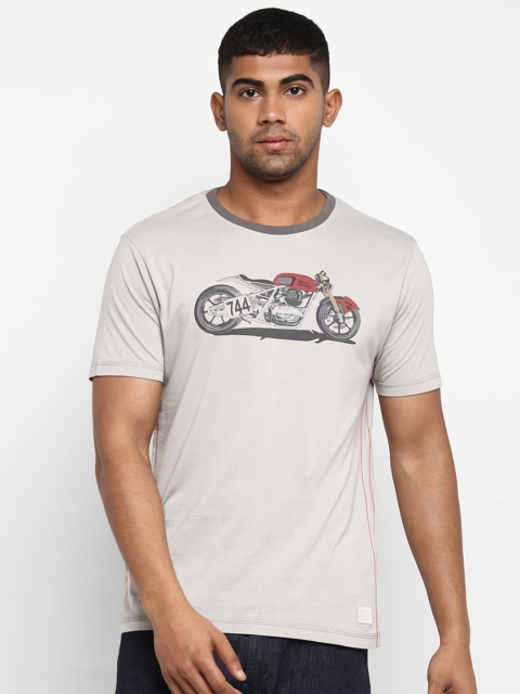 

Royal Enfield Men Grey Printed Round Neck T-shirt