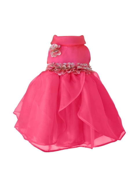 

Faye Pink Ruffled Applique Dress