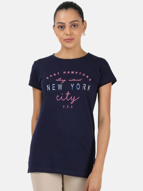 

Monte Carlo Women Blue Printed Regular Top