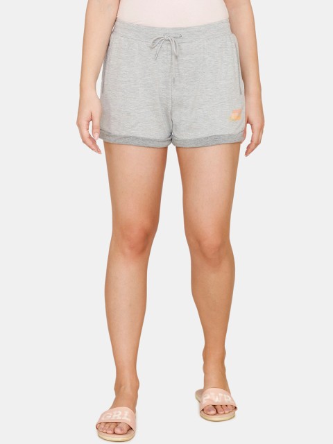 

Zivame Women Grey Solid Loose Fit Regular Shorts