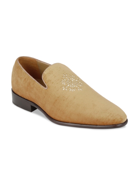 

Louis Philippe Men Beige Solid Leather Party Slip-Ons