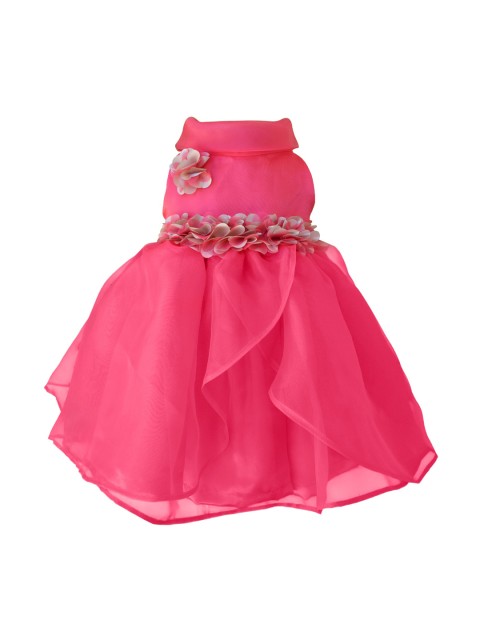 

Faye Pink Ruffled Applique Dress
