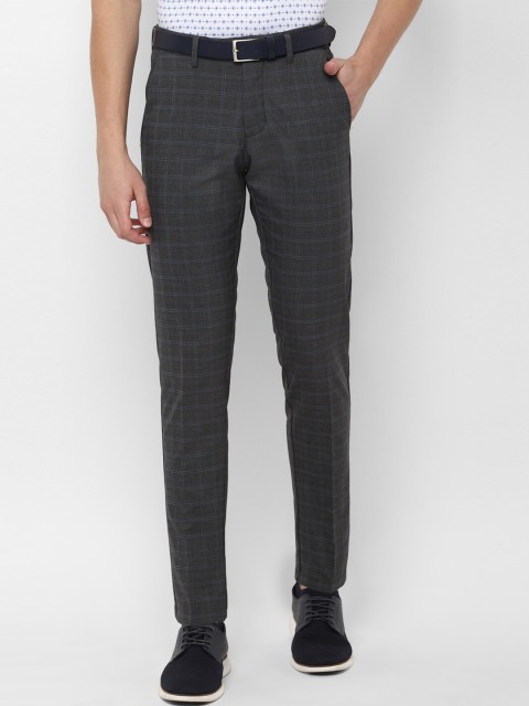 

Allen Solly Men Grey Slim Fit Checked Regular Trousers
