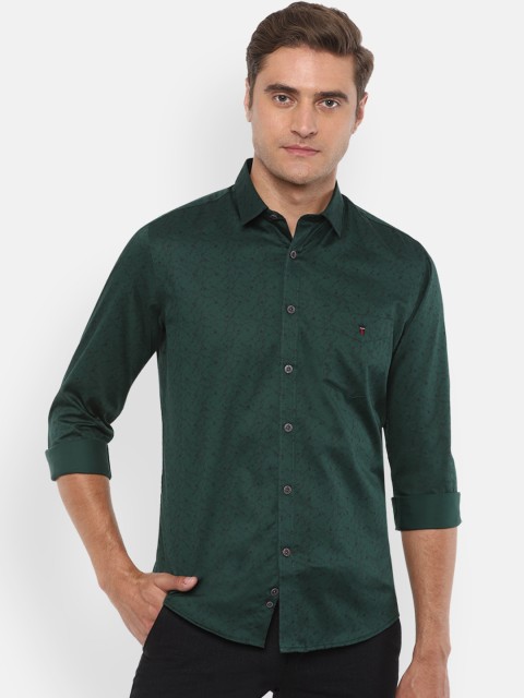 

Louis Philippe Sport Men Green & Black Slim Fit Printed Casual Shirt