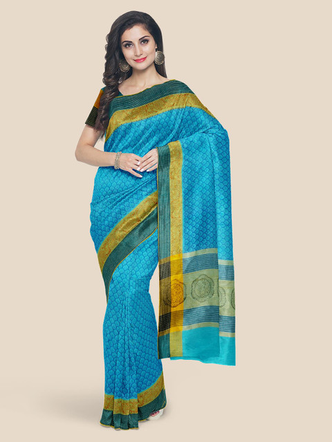 

KLM Fashion Mall Blue Pure Cotton Woven Design Venkatgiri Saree