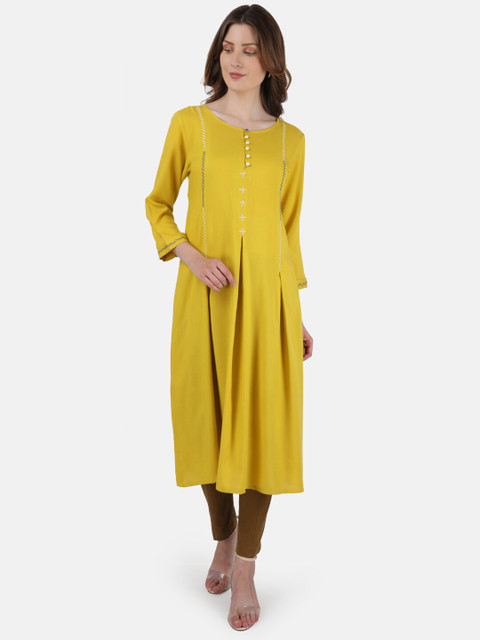 

Monte Carlo Mustard Viscose Rayon Boat Neck Tunic