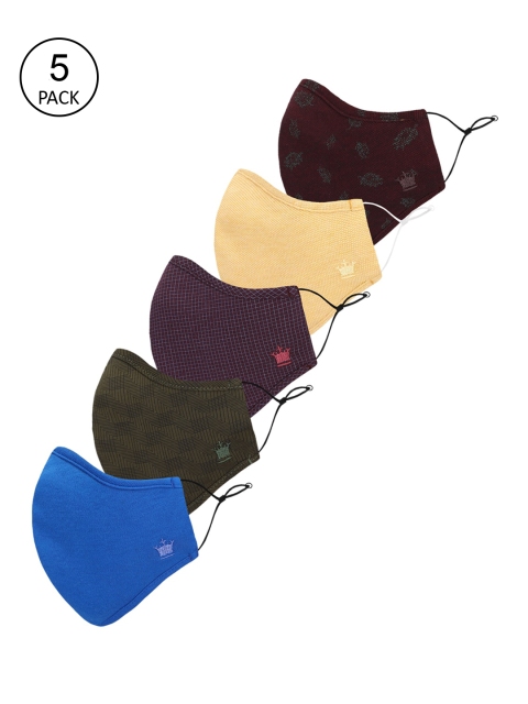 

Louis Philippe Men Pack Of 5 Assorted 3-Ply Reusable Cotton Protective Outdoor Masks