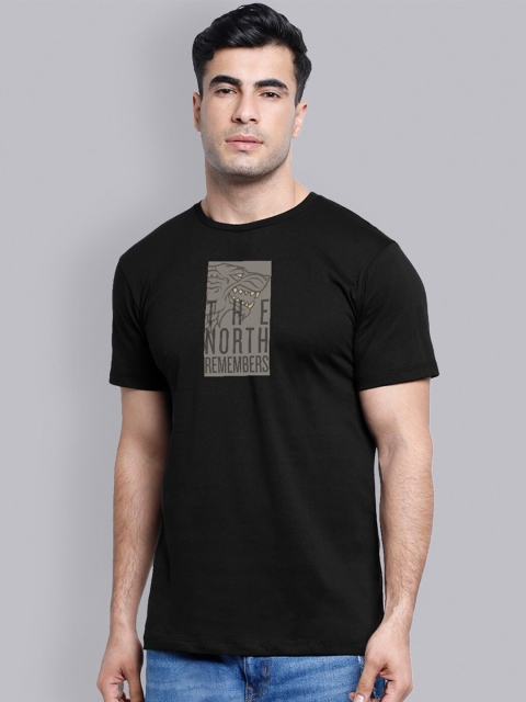 

Free Authority Men Black Game Of Thrones Print Round Neck Cotton Pure Cotton T-shirt