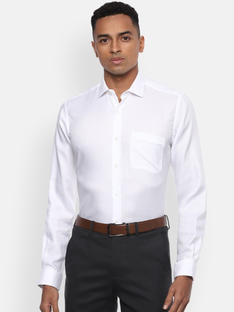 

Van Heusen Men White Regular Fit Self Design Cotton Formal Shirt