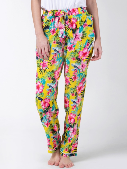 

ADORENITE Women Multicoloured Floral Printed Lounge Pants, Multi
