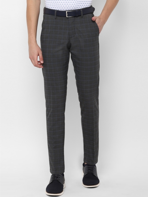 

Allen Solly Men Grey Slim Fit Checked Regular Trousers