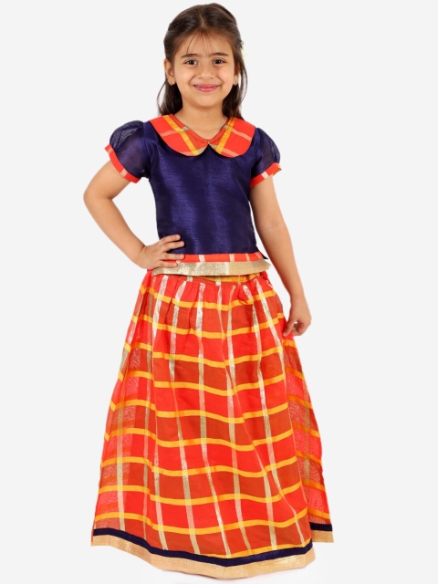

KID1 Navy Blue & Orange Ready to Wear Lehenga with Blouse