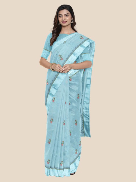 

KLM Fashion Mall Blue Woven Design Silk Cotton Saree