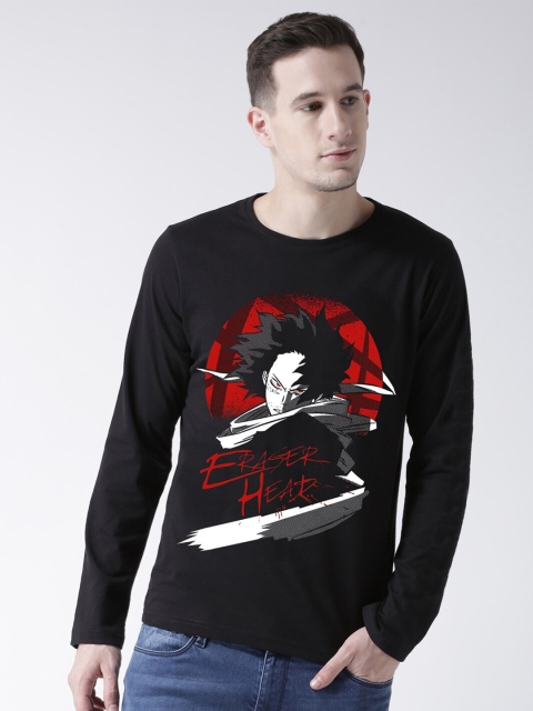 

ComicSense.xyz Men Black Printed Round Neck T-shirt