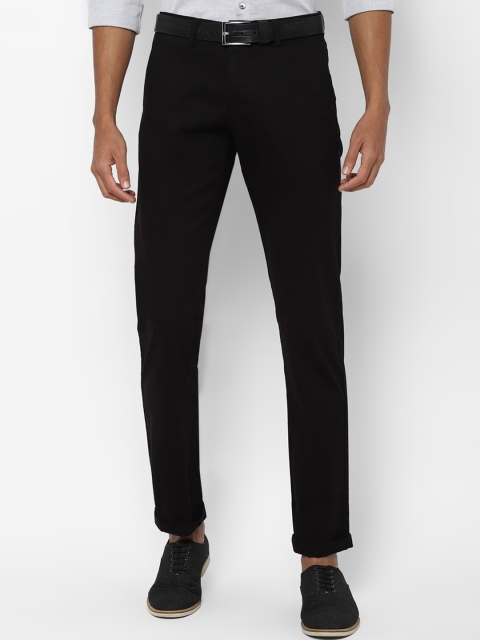 

Allen Solly Men Black Slim Fit Solid Regular Trousers