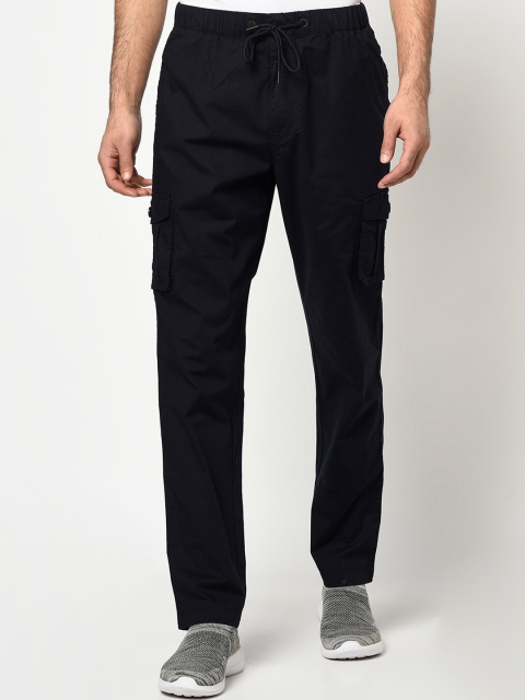 

Octave Men Navy Blue Solid Cotton Track Pants