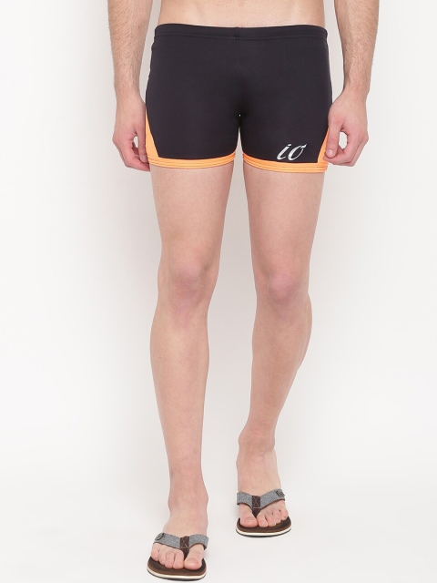 

iO Men Black & Orange Solid Swim Briefs