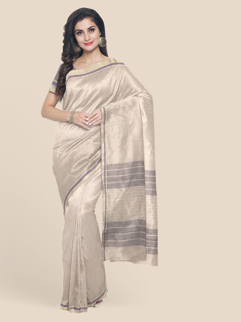 

KLM Fashion Mall Cream-Coloured Pure Cotton Checked Mangalagiri Saree