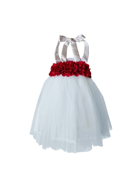 

Faye White Applique Net Dress