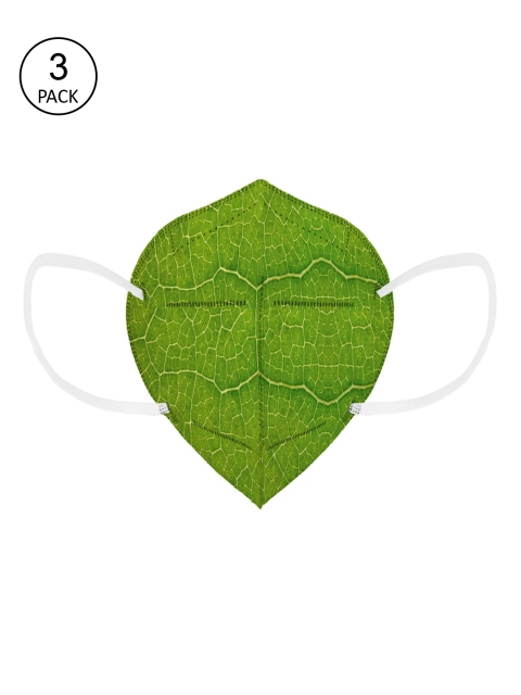 

Status Unisex Pack Of 3 Green Printed 5-Ply N95 Masks