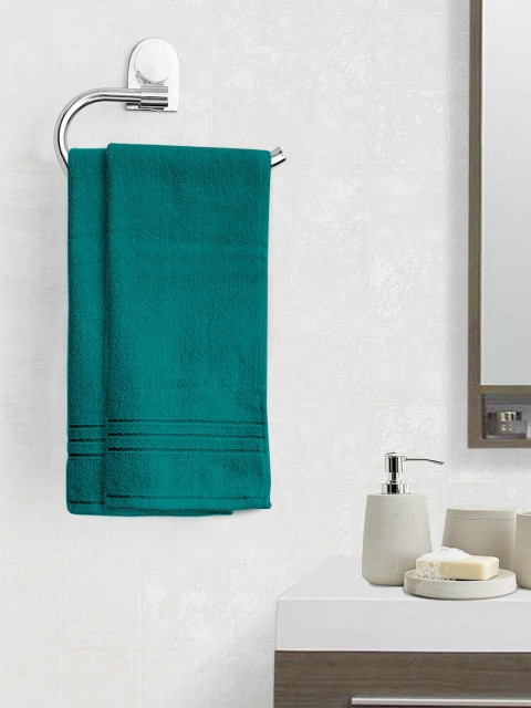 

Divine Casa Set of 2 Green 500 GSM Hand Towels, Fluorescent green