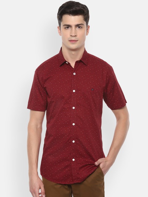 

Louis Philippe Sport Men Maroon & White Slim Fit Printed Casual Shirt