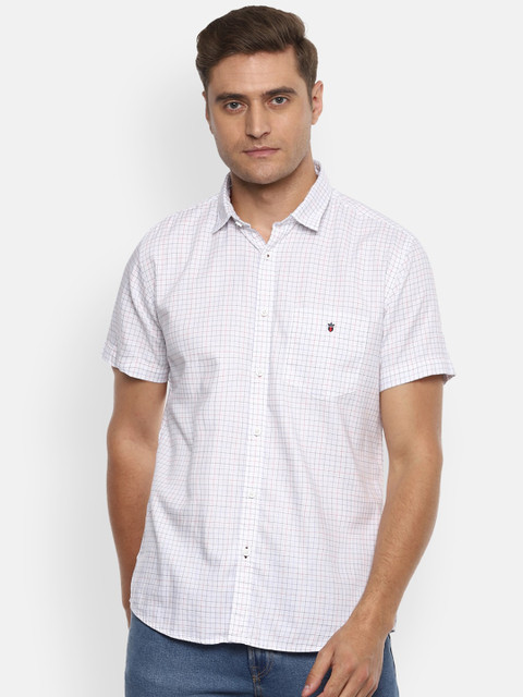 

Louis Philippe Sport Men White & Red Slim Fit Checked Casual Shirt