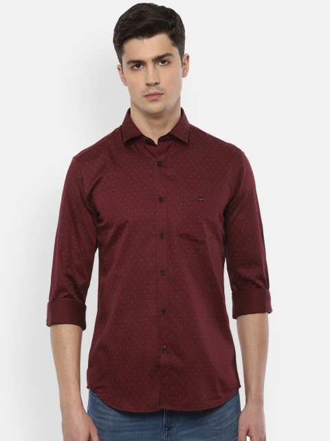 

Louis Philippe Sport Men Maroon & Grey Slim Fit Printed Casual Shirt