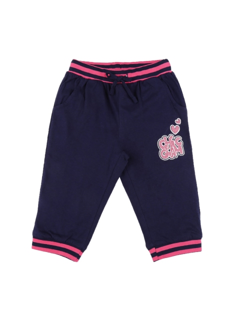 

CHALK by Pantaloons Girls Navy-Blue Solid Cotton Joggers