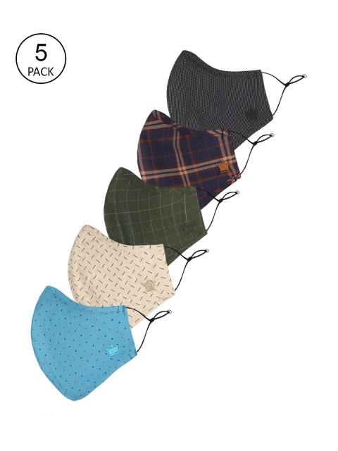 

Louis Philippe Men Pack Of 5 Assorted 3-Ply Reusable Cotton Protective Outdoor Masks