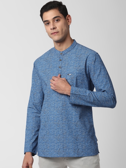 

Peter England Men Blue Printed Indigo Kurta
