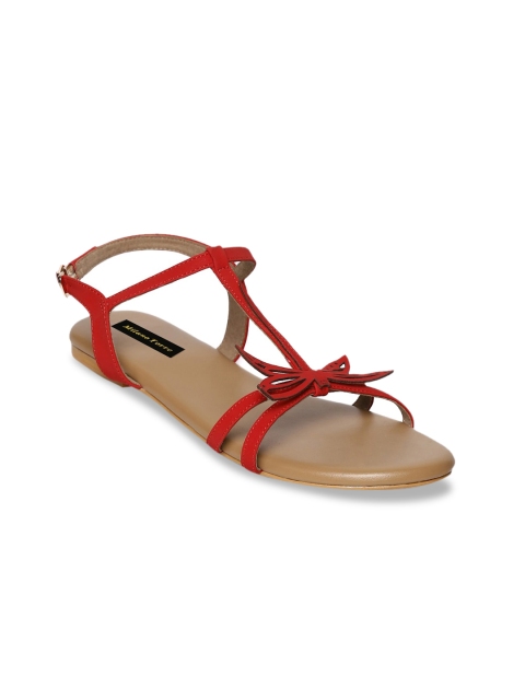 

Milano Torre Women Red Solid Open Toe Flats