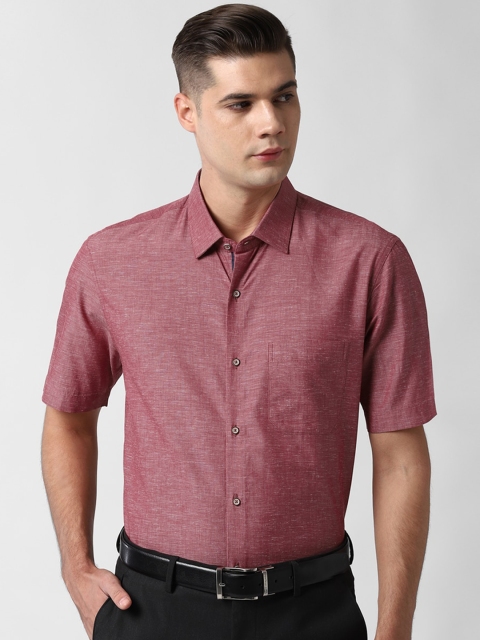 

Peter England Men Red Slim Fit Solid Casual Shirt