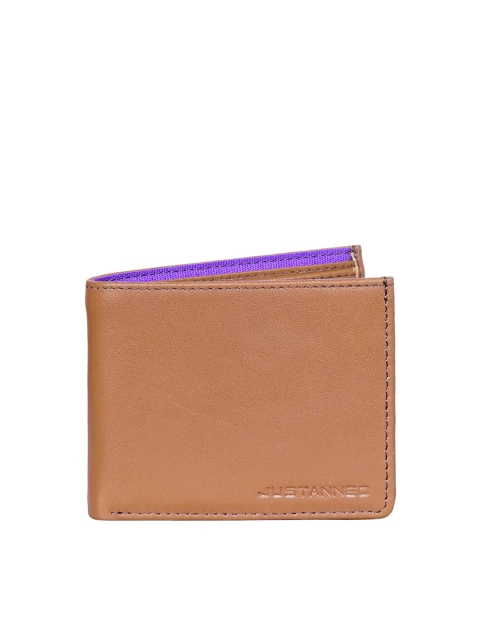 

Justanned Men Brown & Purple Solid Leather Two Fold Wallet