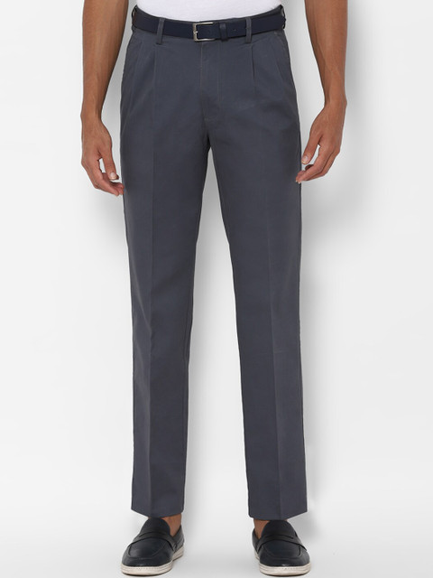 

Allen Solly Men Charcoal Grey Regular Fit Solid Regular Trousers