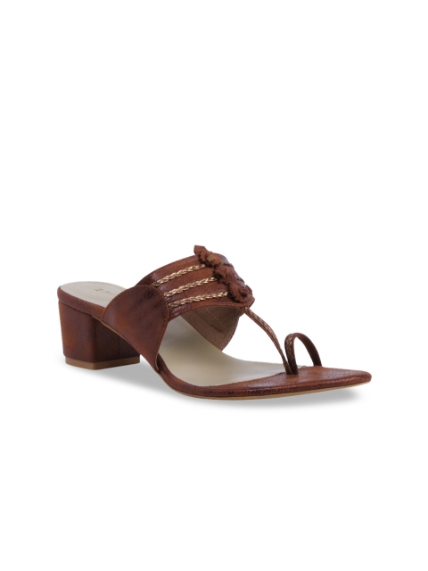 

ERIDANI Women Brown Woven Design Sandals