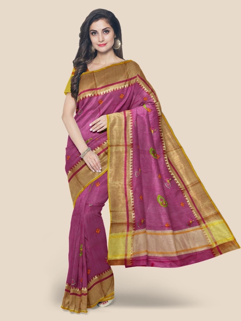 

KLM Fashion Mall Pink Woven Design Silk Cotton Saree