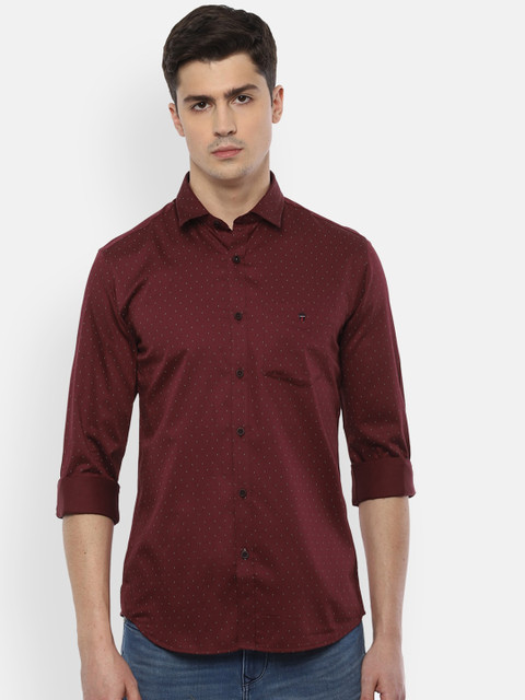 

Louis Philippe Sport Men Maroon & Grey Slim Fit Printed Casual Shirt