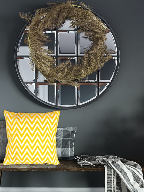 

YOYOSO Yellow & White Chevron Print Single Throw Pillow
