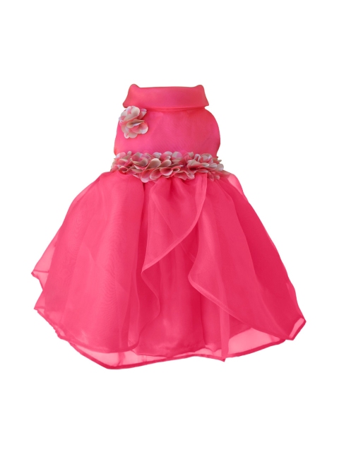 

Faye Pink Ruffled Applique Dress