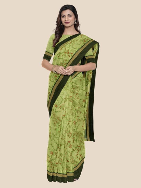 

KLM Fashion Mall Green Woven Design Silk Blend Saree