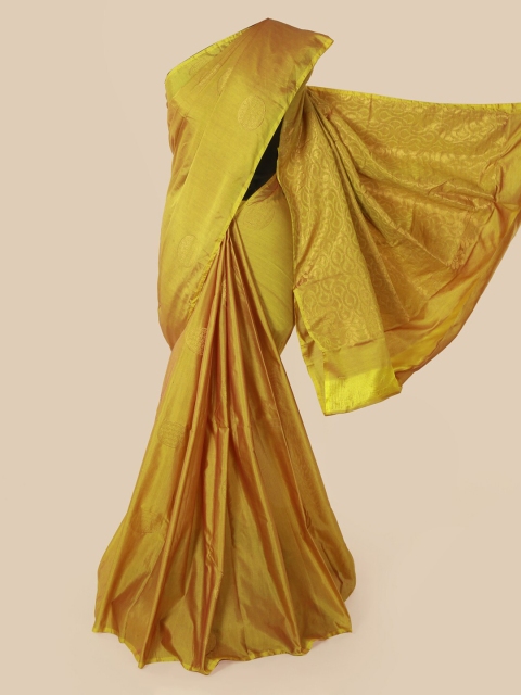 

Pothys Mustard Yellow Embroidered Silk Cotton Saree