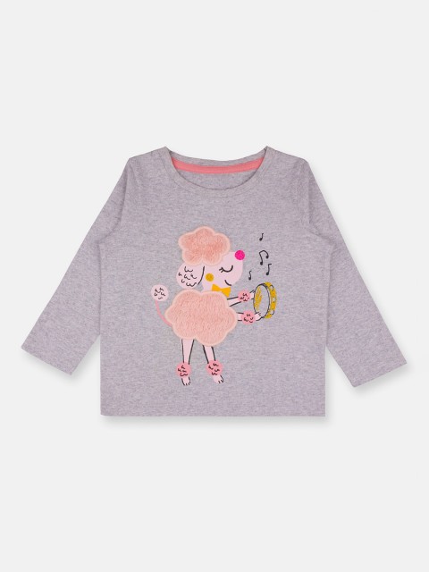 

Babysafe Boys Grey Melange Printed Round Neck T-shirt