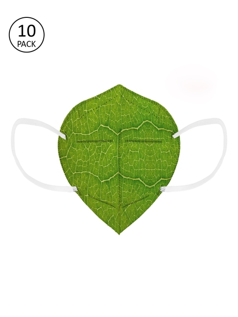

Status Pack Of 10 Green & Yellow Textured 4-Ply Reusable KN95 Masks