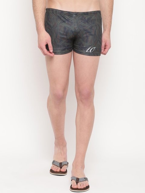 

iO Men Green & Brown Camouflage Printed Swim Shorts