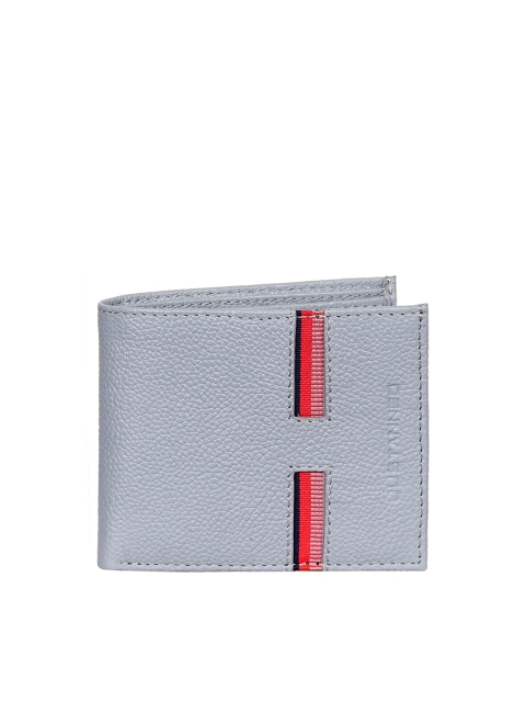 

Justanned Men Grey Solid Leather Two Fold Wallet
