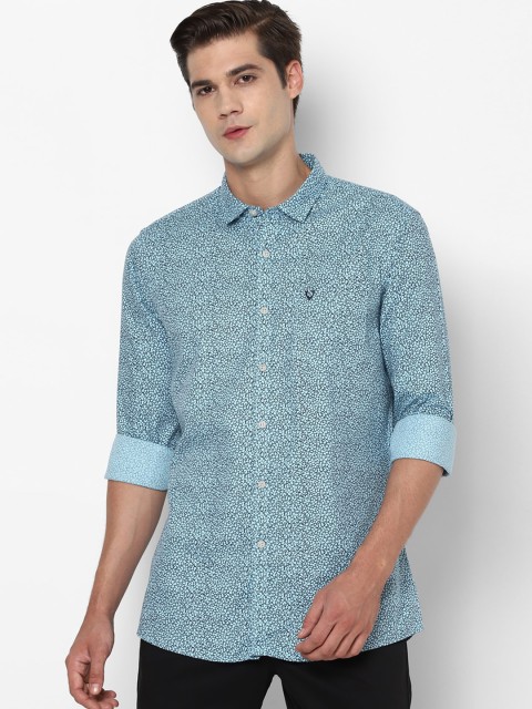 

Allen Solly Sport Men Blue & Black Regular Fit Printed Pure Cotton Casual Shirt