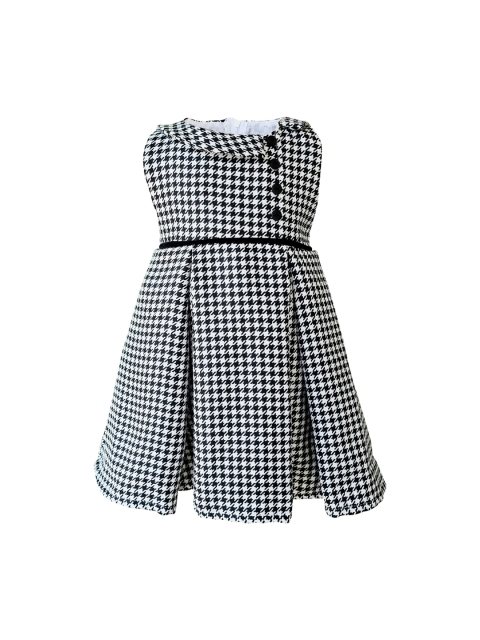 

Faye Black & White Checked Pleated Dress